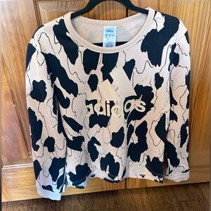 Adidas Black and Cream Graphic Sweatshirt